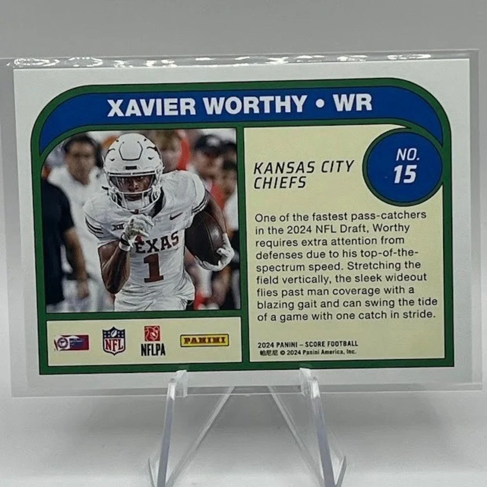 Xavier Worthy Potential 2024 Panini Score 15 NFL Kansas City Chiefs